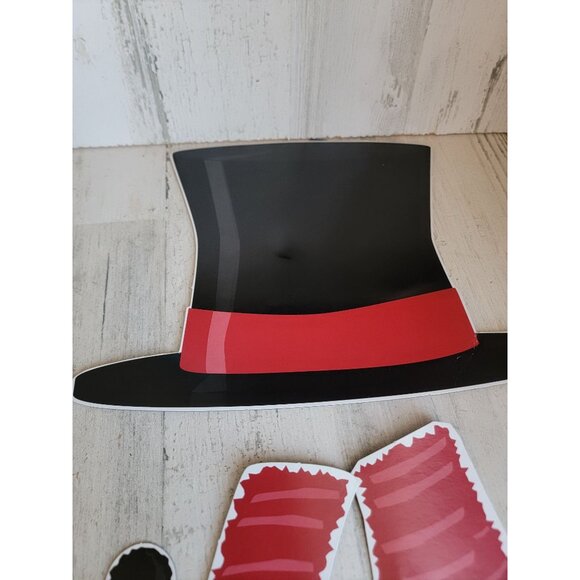 Snowman magnet large hat scarf coal carrot xmas decor set - Picture 5 of 8